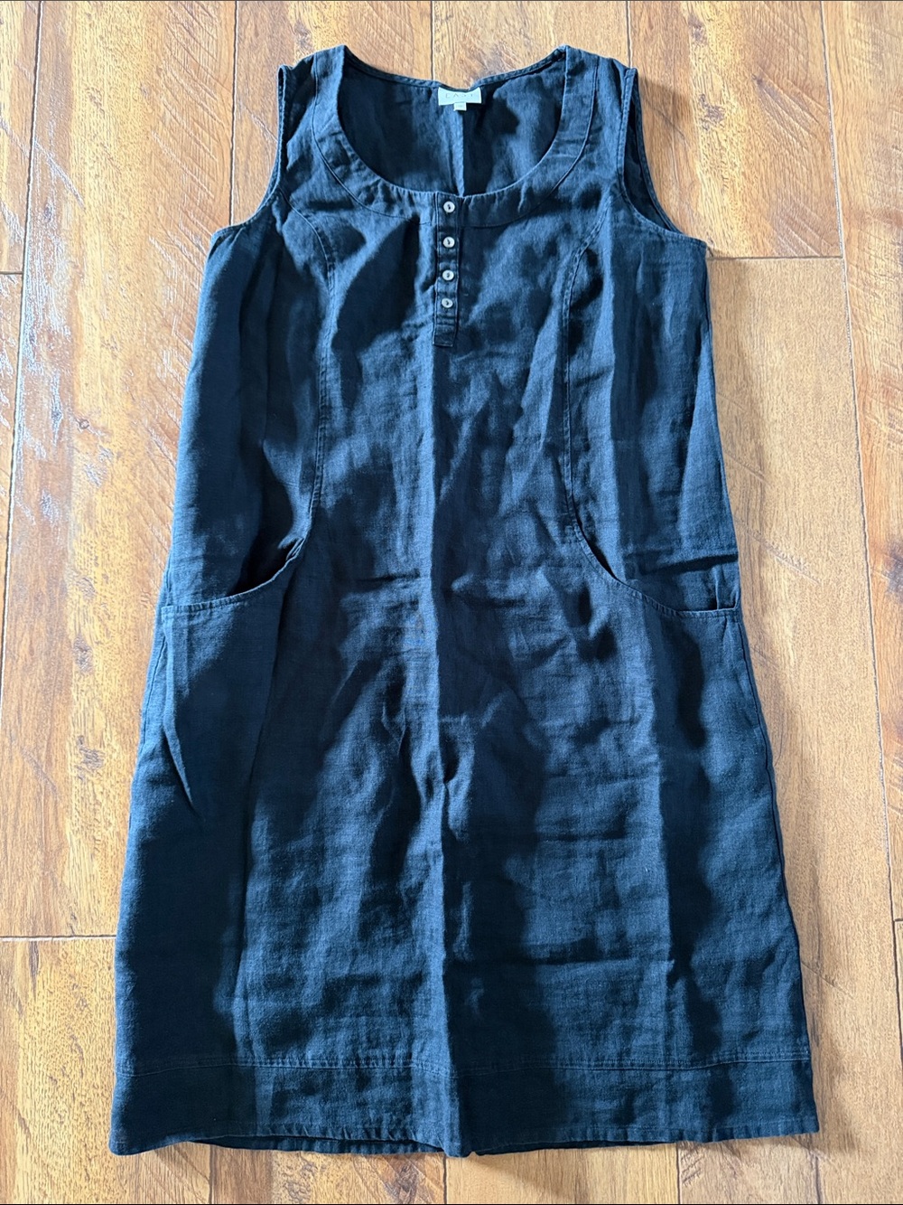 EAST 10 Linen Dress Black Lightweight